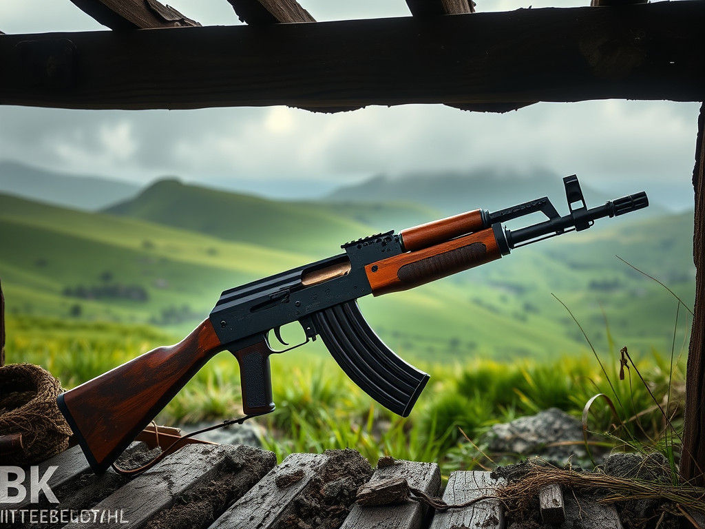 Photorealistic AK-47 Rifles in Ireland Landscape