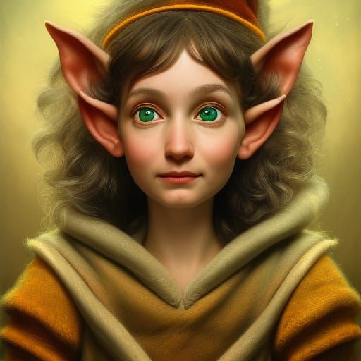 Cheerful Elf Portrait in Detailed Fantasy Style