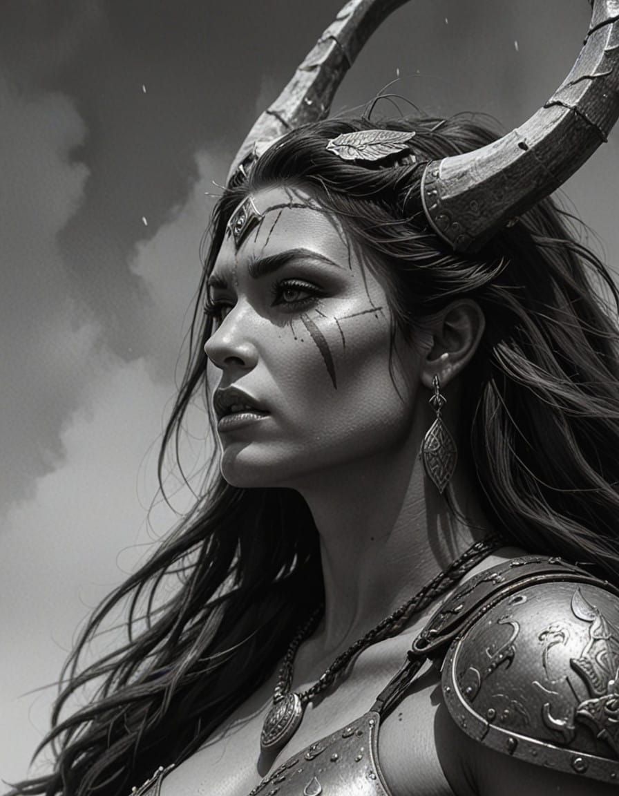 Realistic Barbarian Ritual Scene by Frazetta