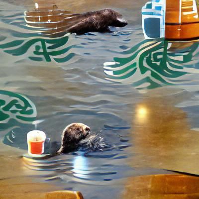 Sea Otter at Starbucks