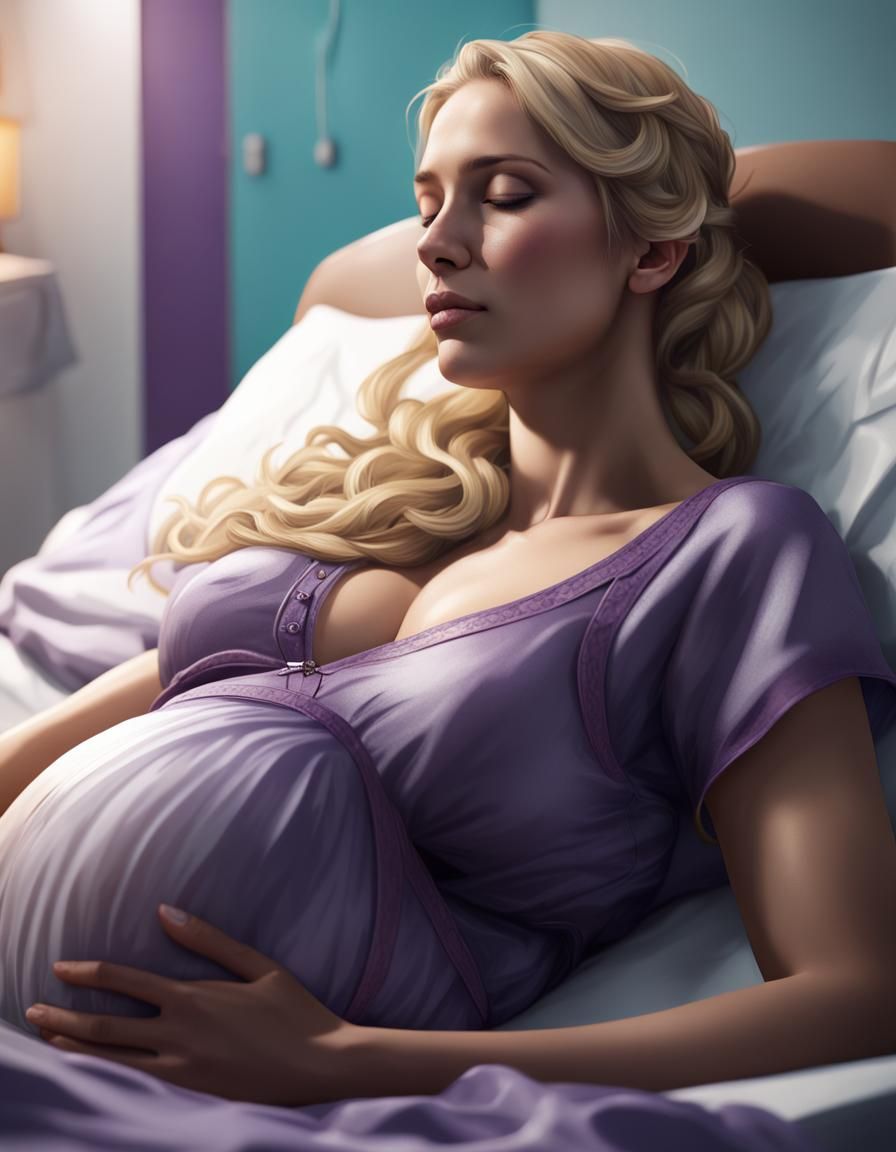 Pregnant Woman Sleeping: Digital Art