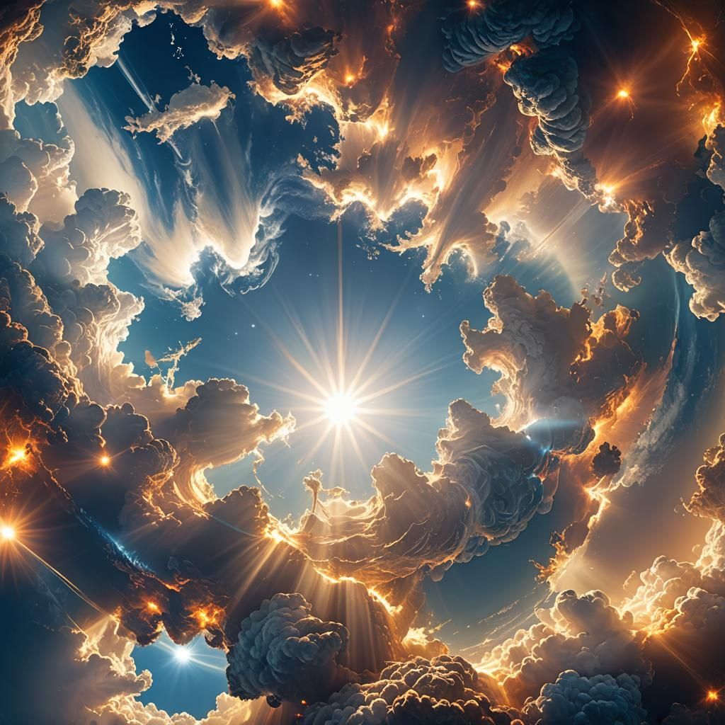 Hyperdetailed Earth Bathed in Divine Sunshine