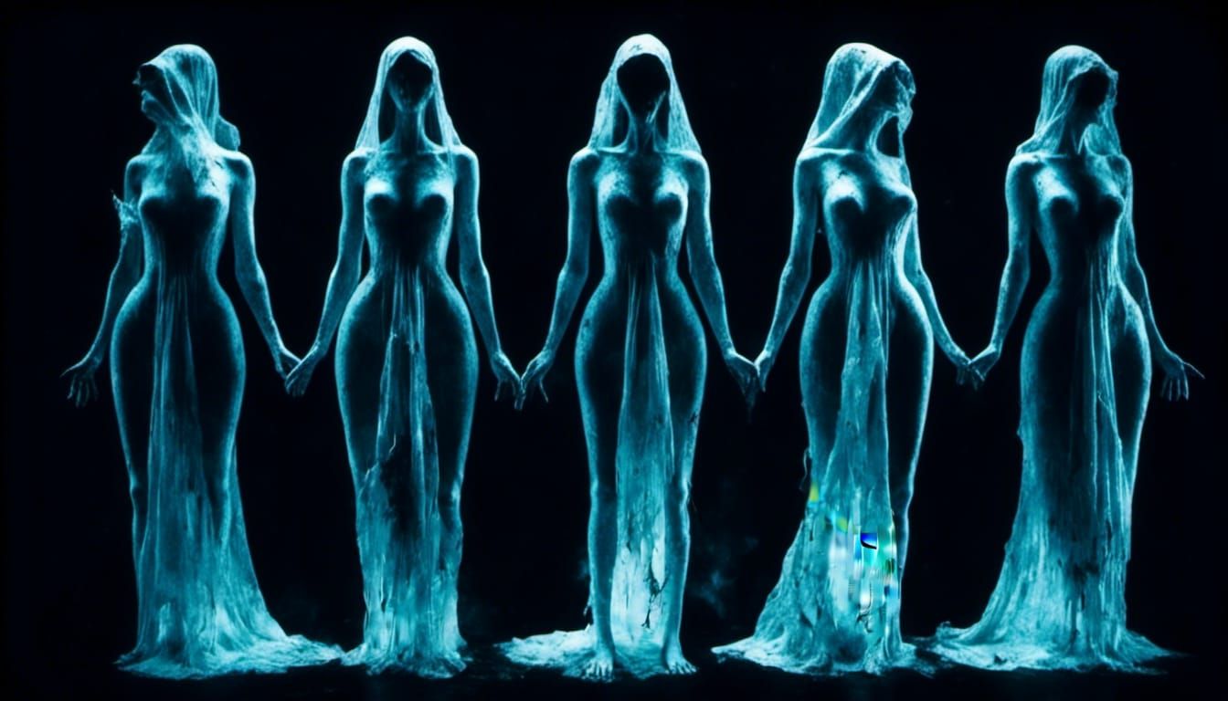 Creepy Ghostly Horror Scenery in Macabre Style