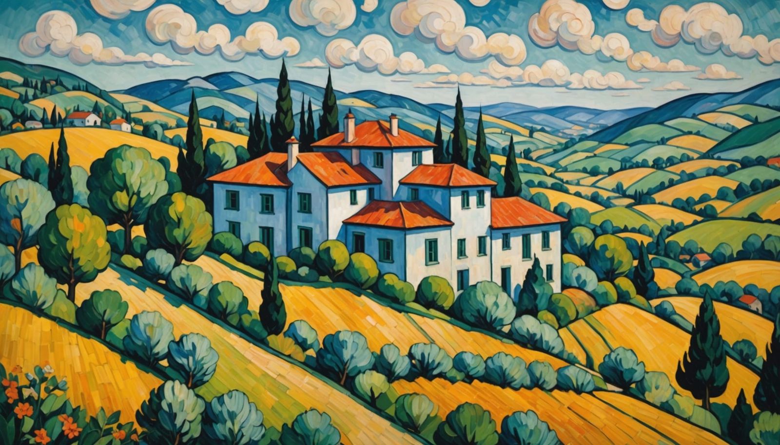 Harmonious Blend of Cubist Form and Impressionist Light