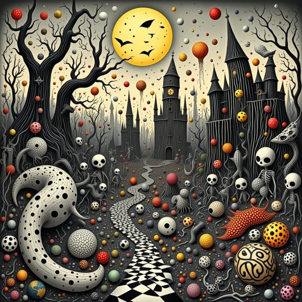 Gothic Cyborg in Dark Fantasy World