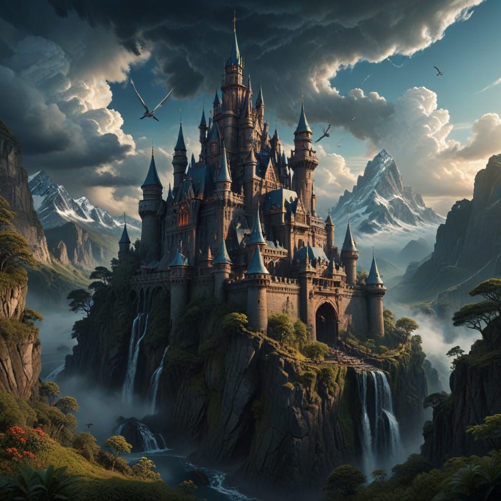 Dramatic Digital Matte Painting in Maximalist Style