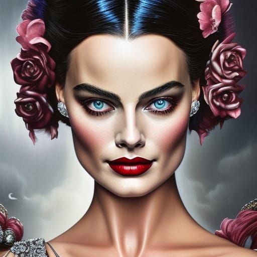 Hyper-Realistic Portrait of Woman with Head Jewel