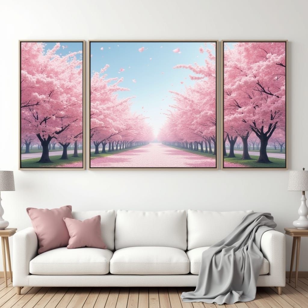 Love in Bloom: Whimsical Cherry Blossom Collage Art