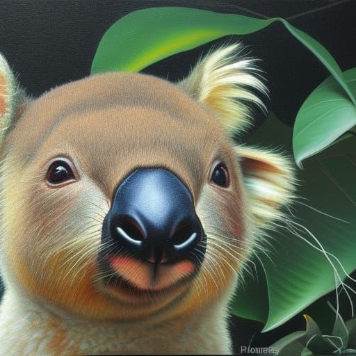 Australian Animals in Oil Painting Style