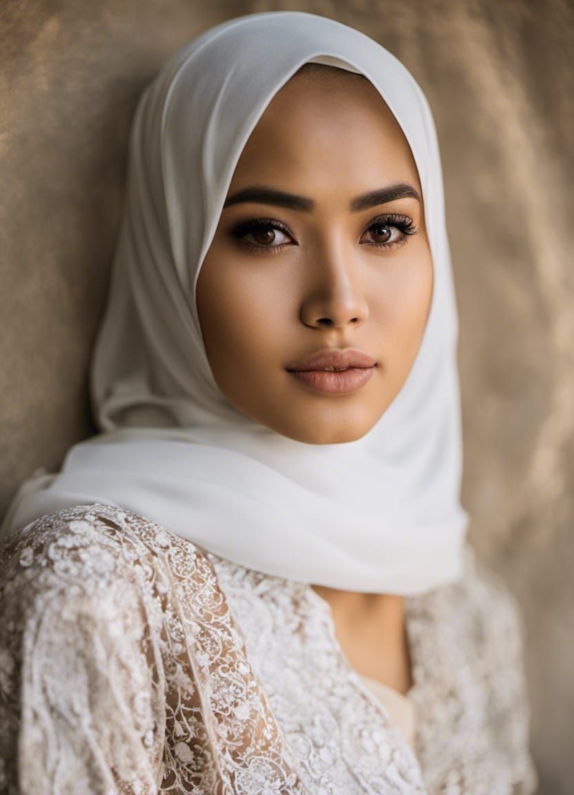 Beautiful Indonesian Woman in Hijab Portrait