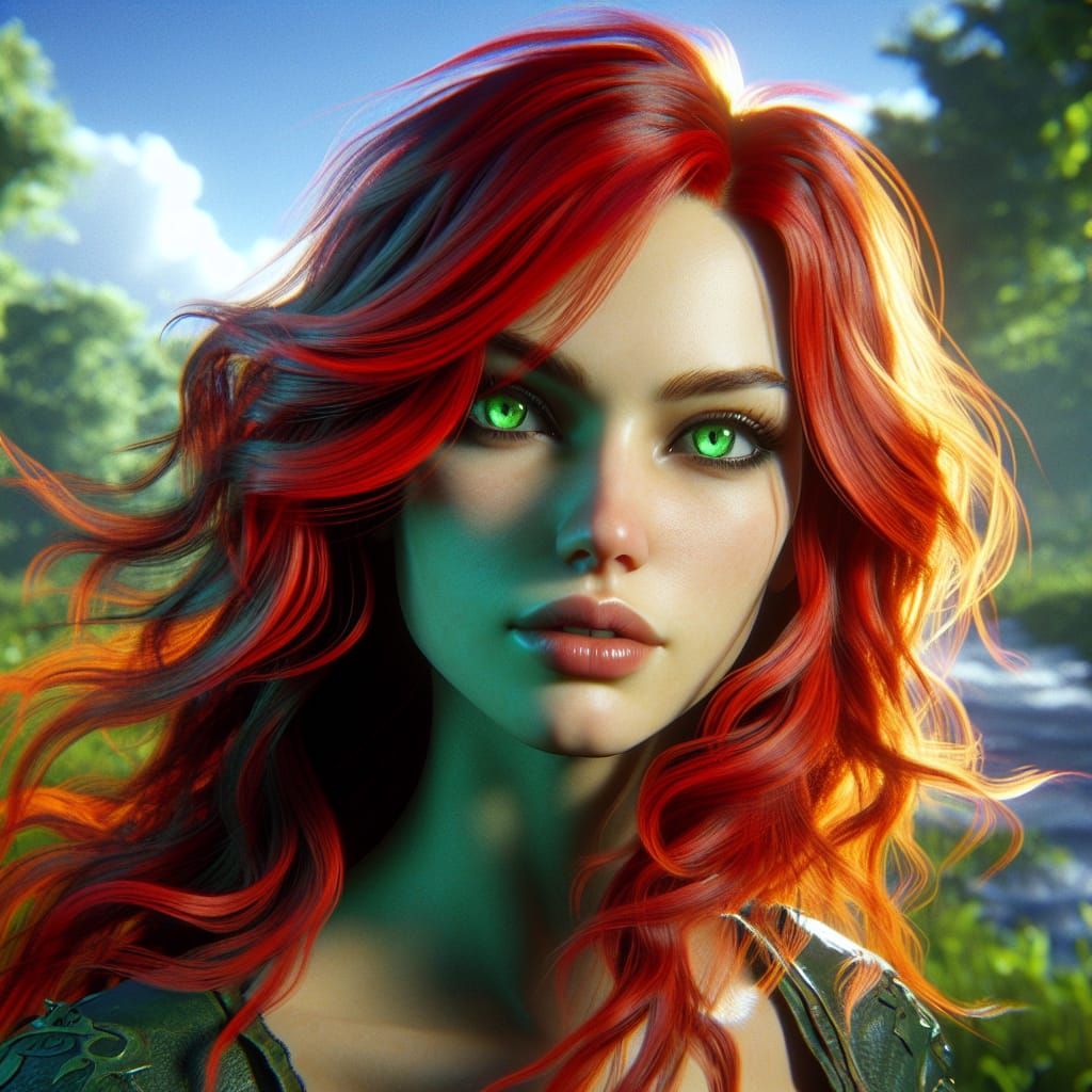 Stunning Redhead in Breathtaking 8K Concept Art Style