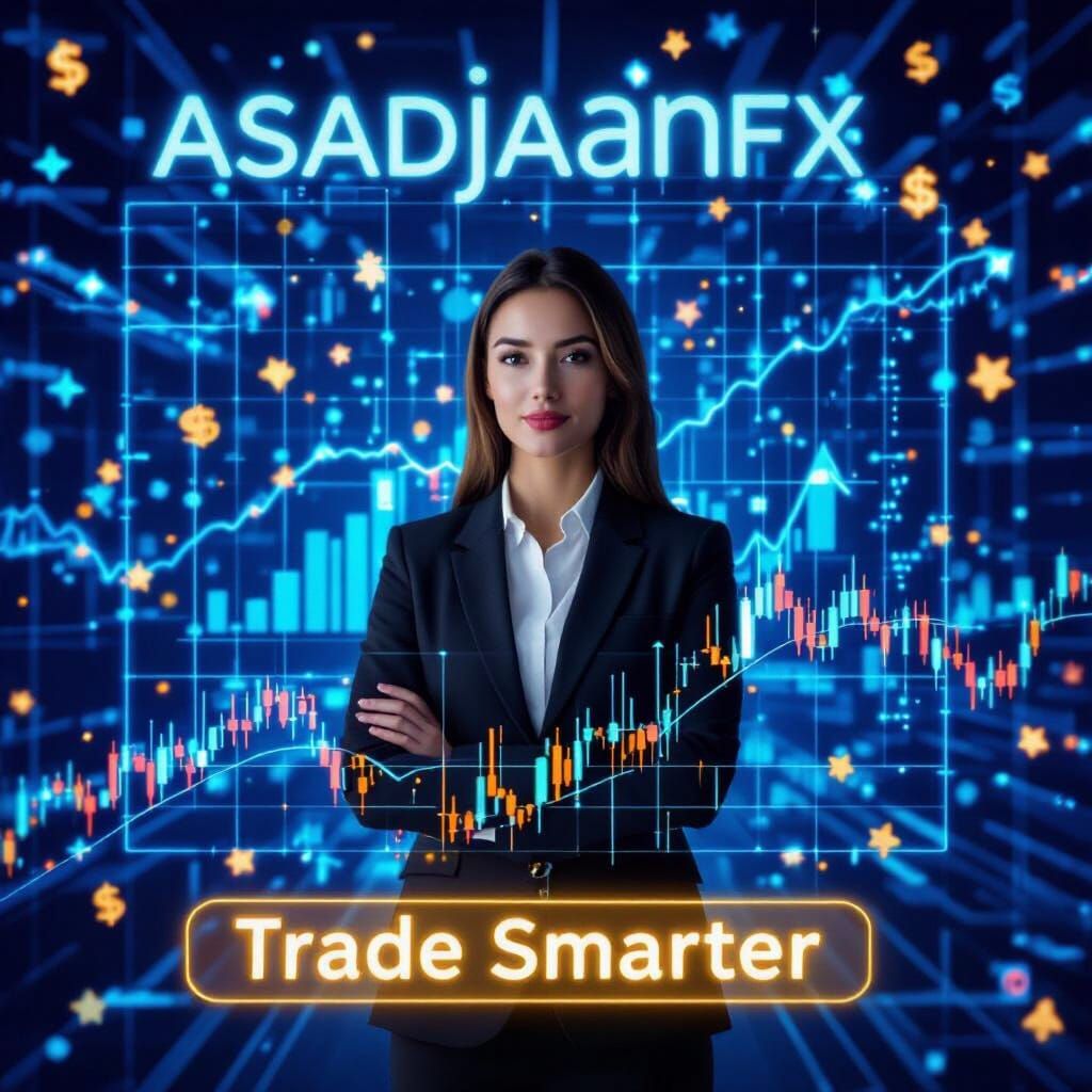 Businesswoman on Digital Trading Floor in Futuristic Style