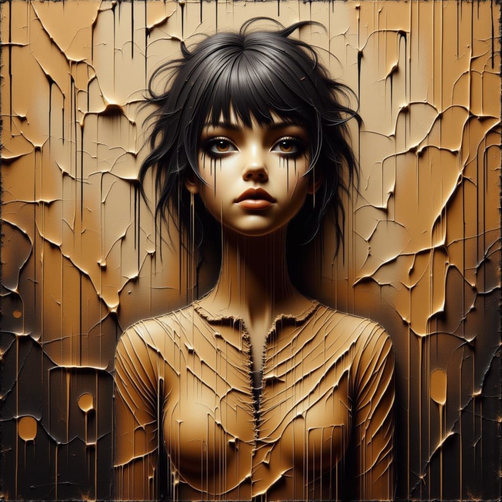 Expressive Impasto Portrait with Earthy Tones