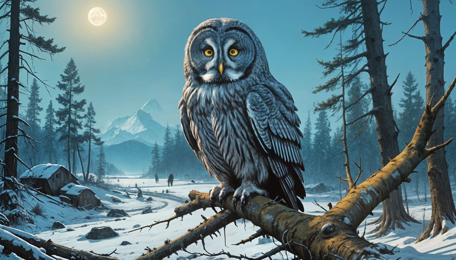 Owl of Midnight Mystery in Dark Realism