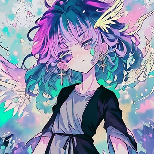 Heroic Warrior in Mystical Realm: Cel-Shaded Anime Art