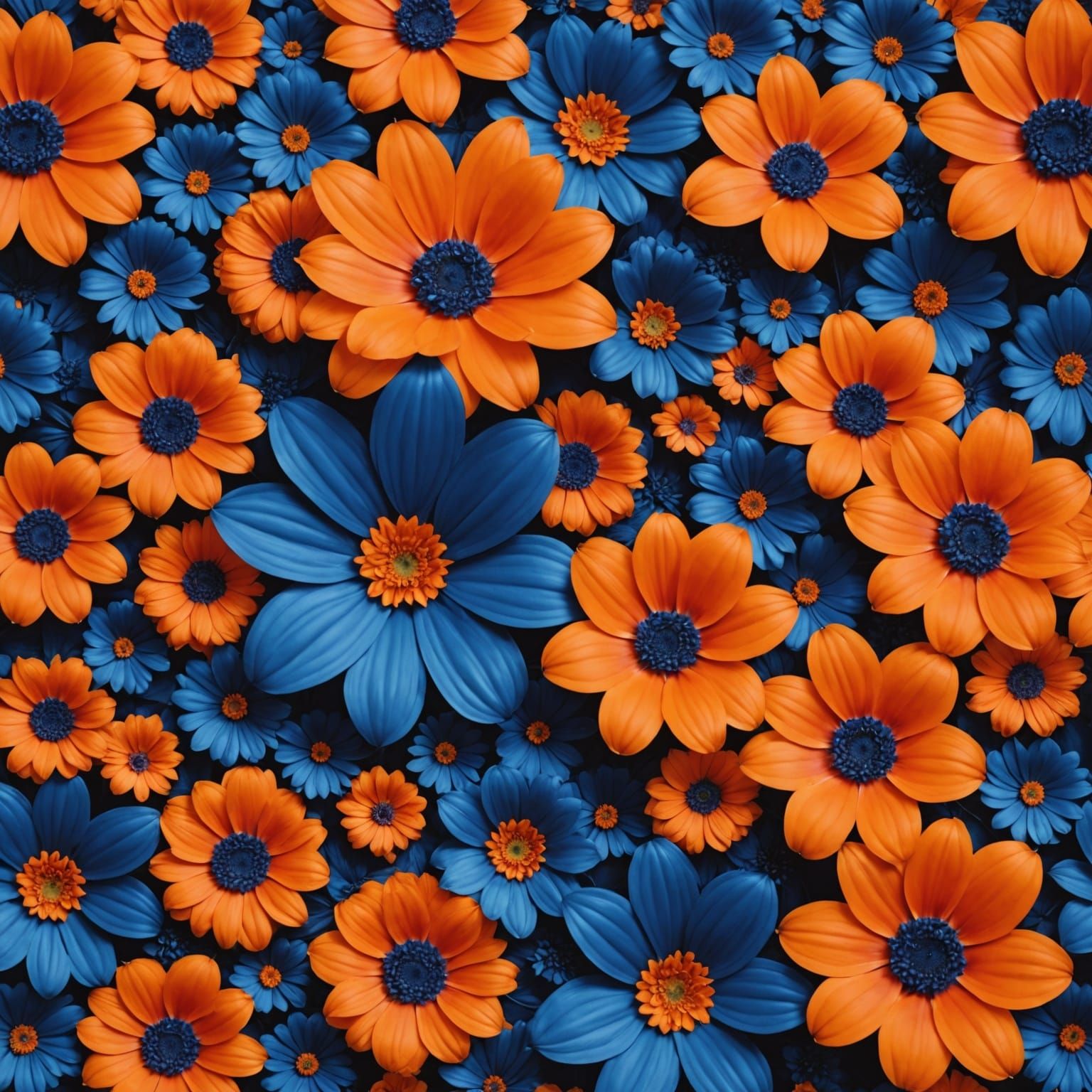 Vibrant Orange and Blue Abstract Designs