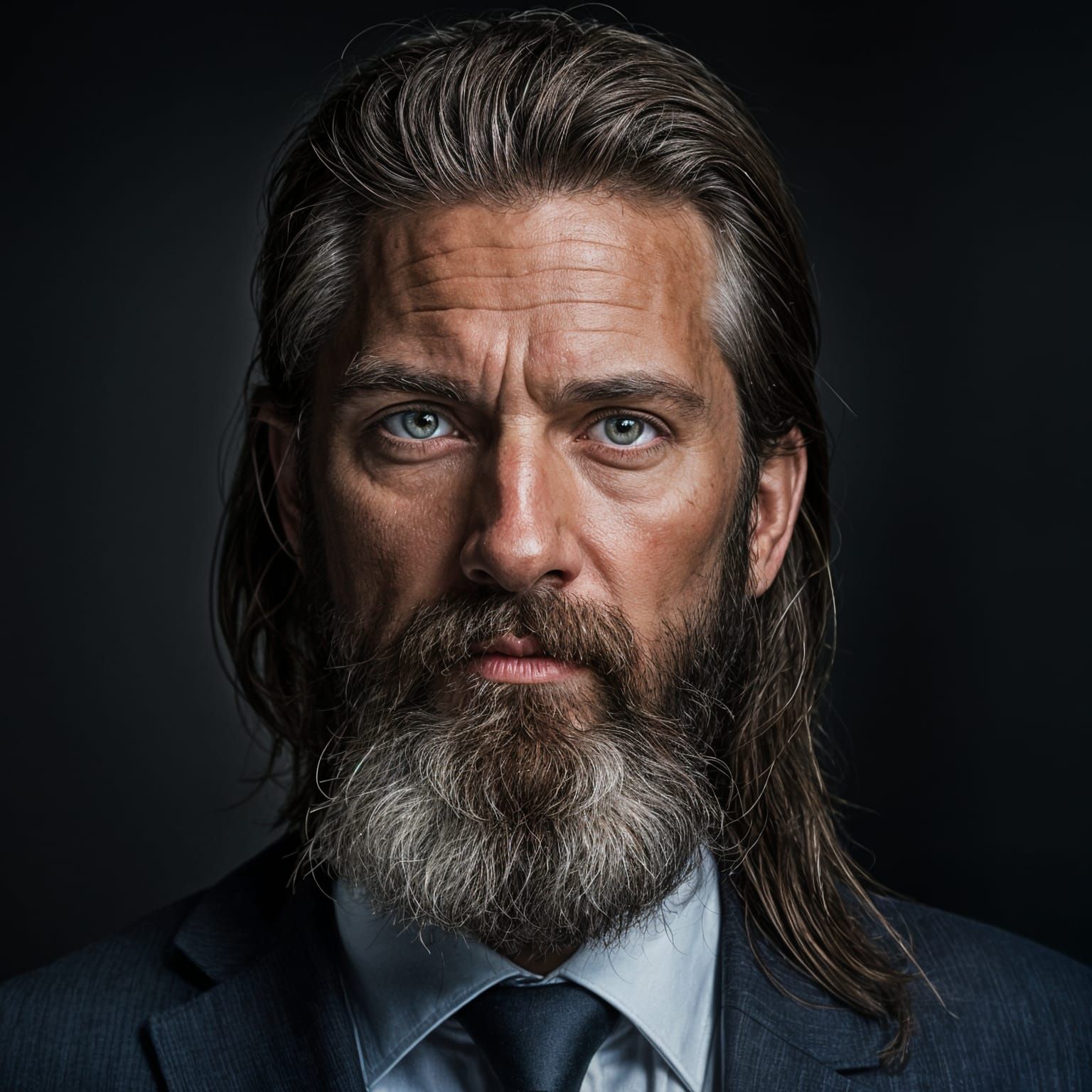 Professional Portrait of Bearded Man in Suit