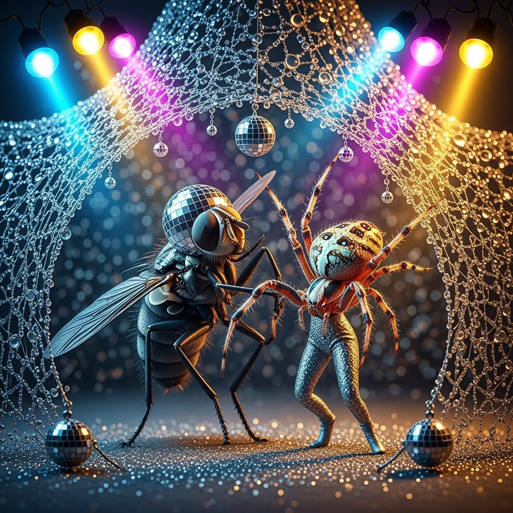 Spider and Fly Host Disco Party in Web House