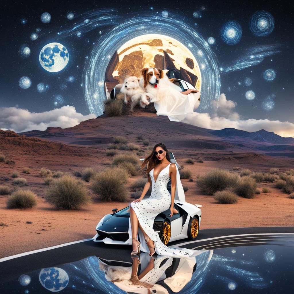 Starry Night Gown with Lamborghini