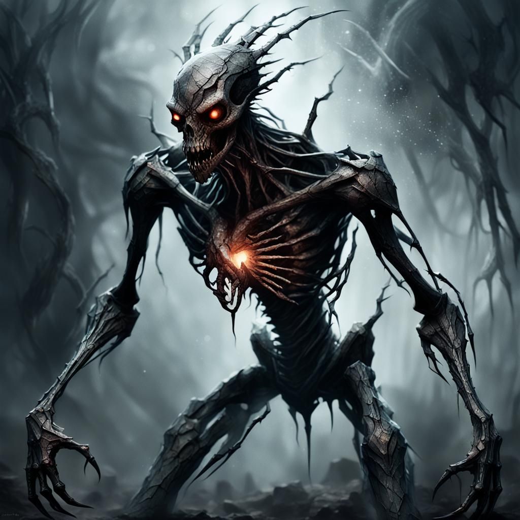 Shattered Heart Creature in Dark Fantasy Art