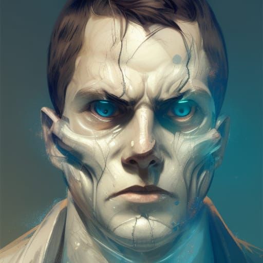 Detailed Portrait of Gaster in Hyperrealistic Style