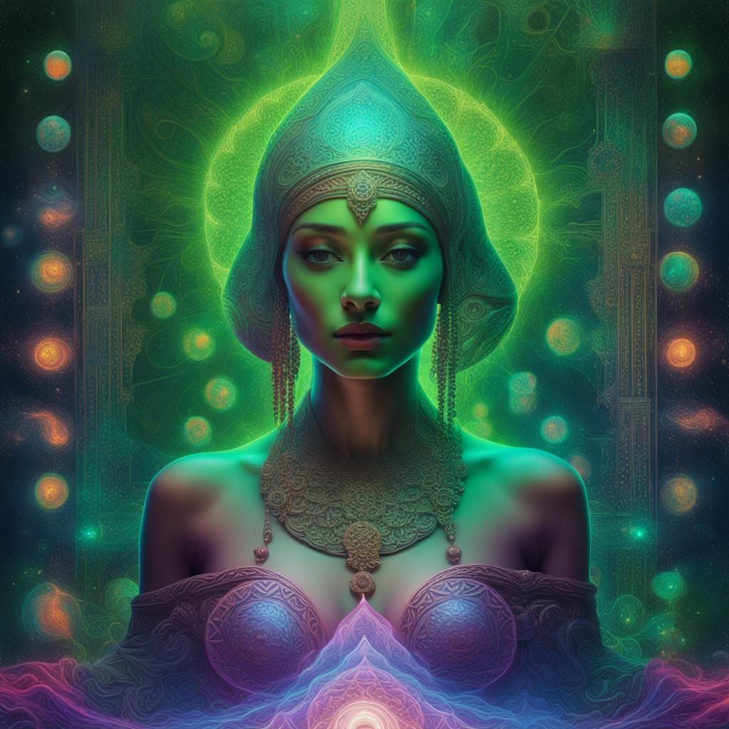 Scheherazade   8k resolution holographic astral cosmic illustration mixed media by Pablo Amaringo8k resolution concept a...