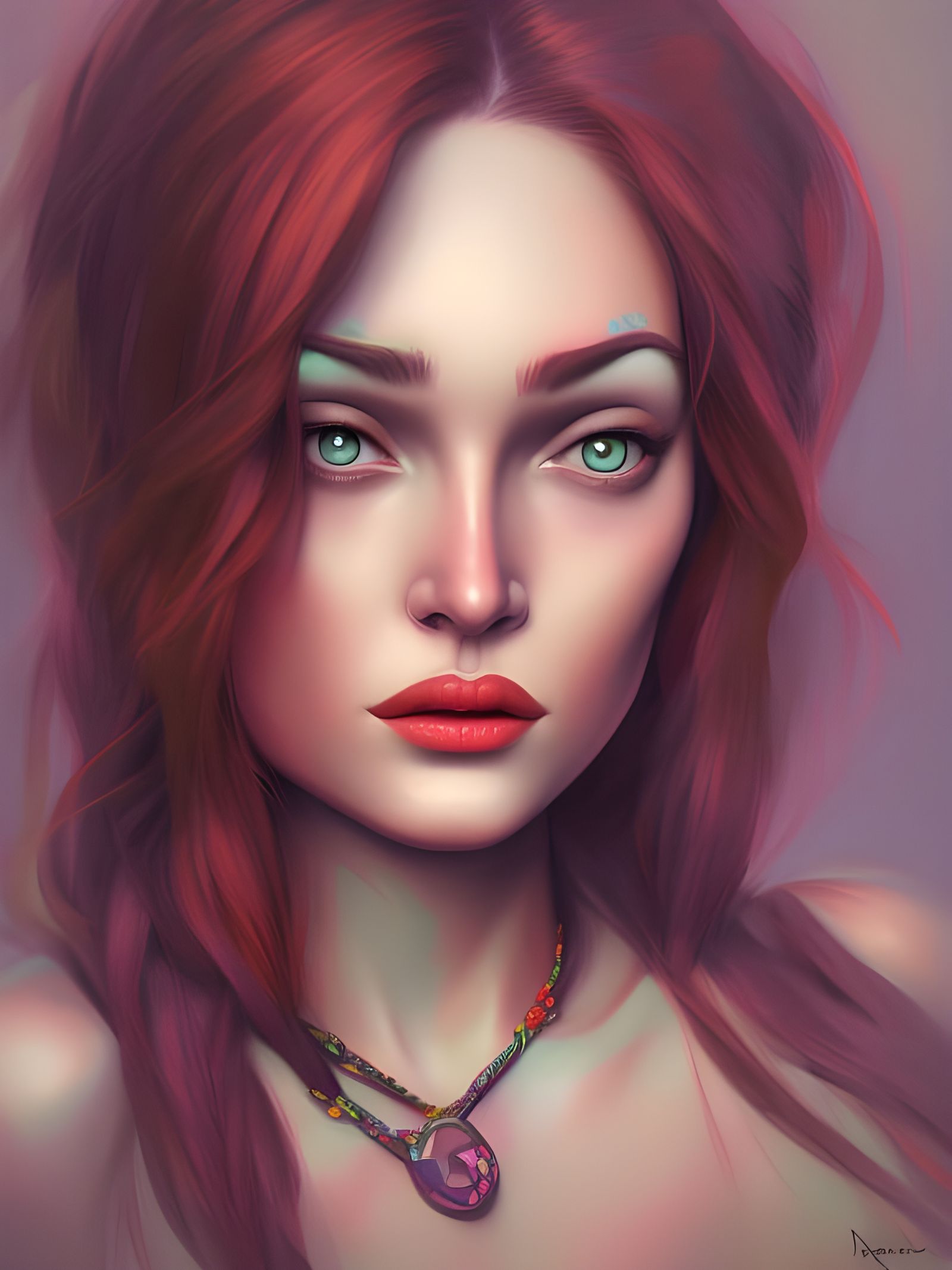 Aztec Enchantress Chamber: Fauvist Expressionist Portrait