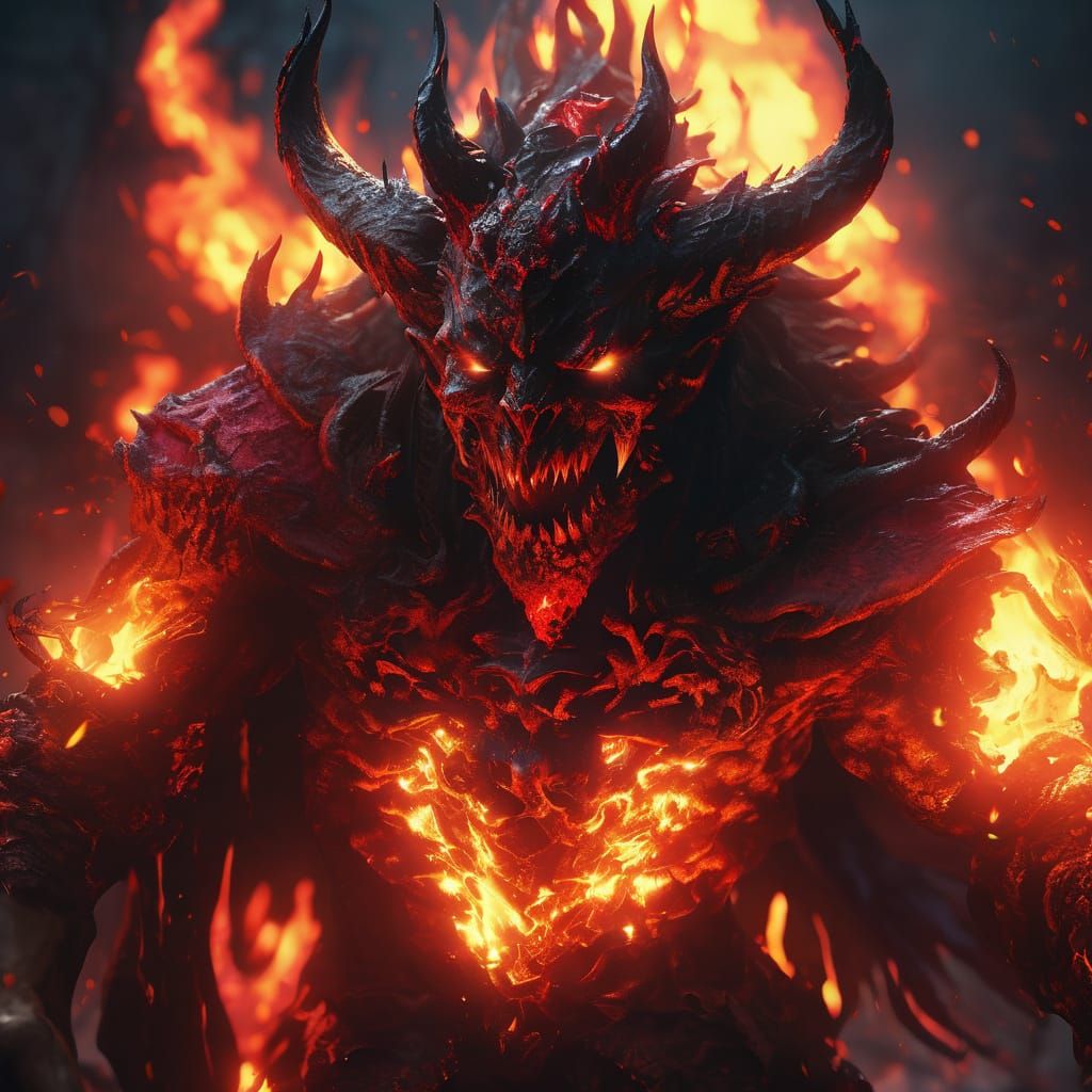 Dark Fantasy Art: Person with Inner Demon