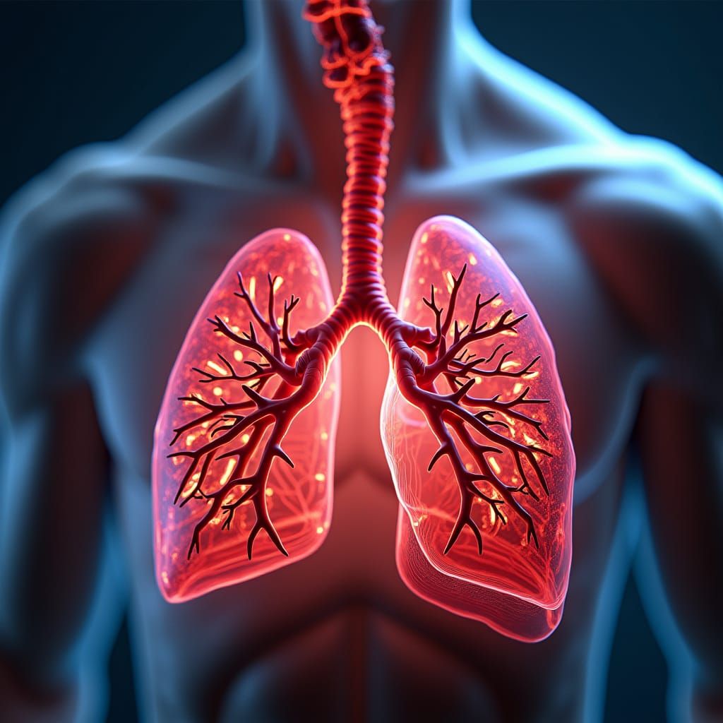 Detailed 3D Anime Lungs and Chest Illustration