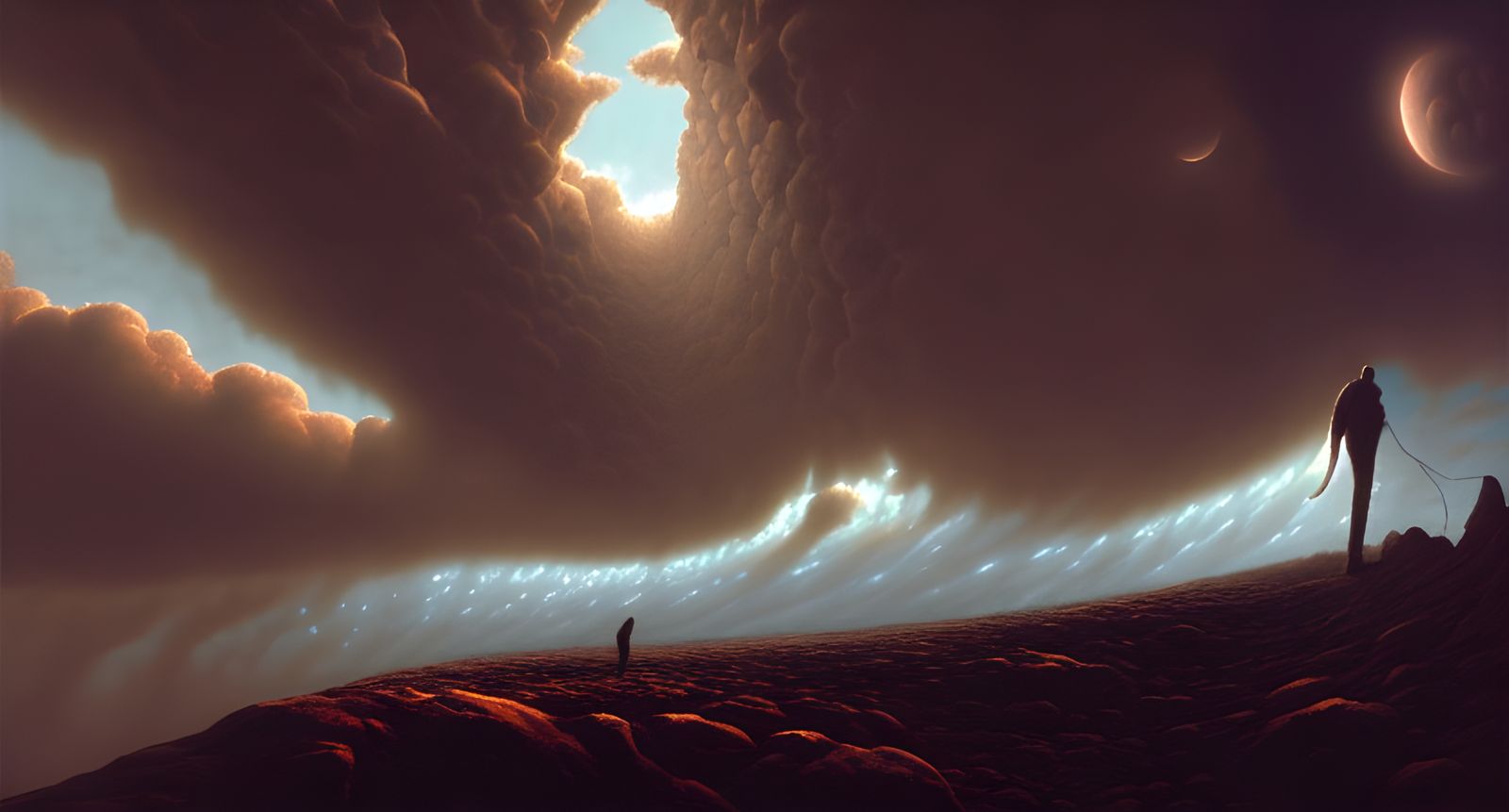 Colossal World Walker in Surreal Liminal Space