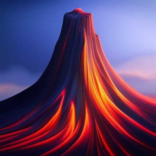 Erupting Volcano in 3D Digital Art