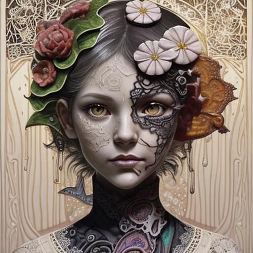 Nucleotidescape Claymation Cat Mixed Media Artwork