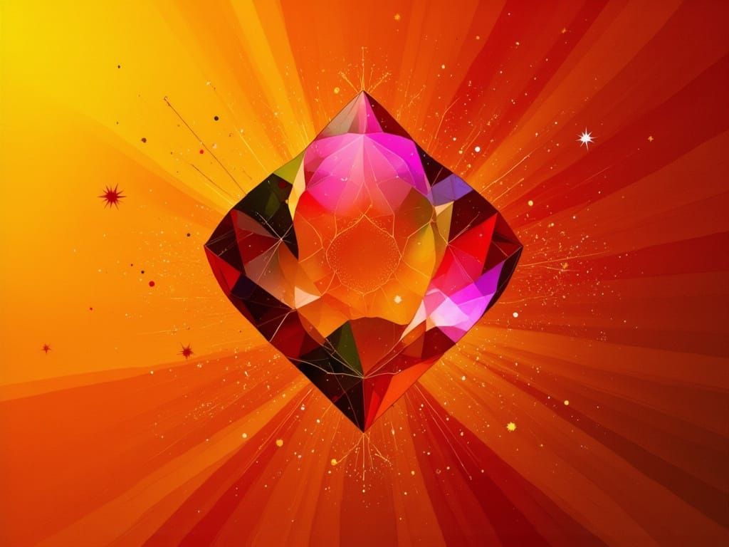 Brilliant Gemstone in Starry Field: Sci-Fi Concept Art