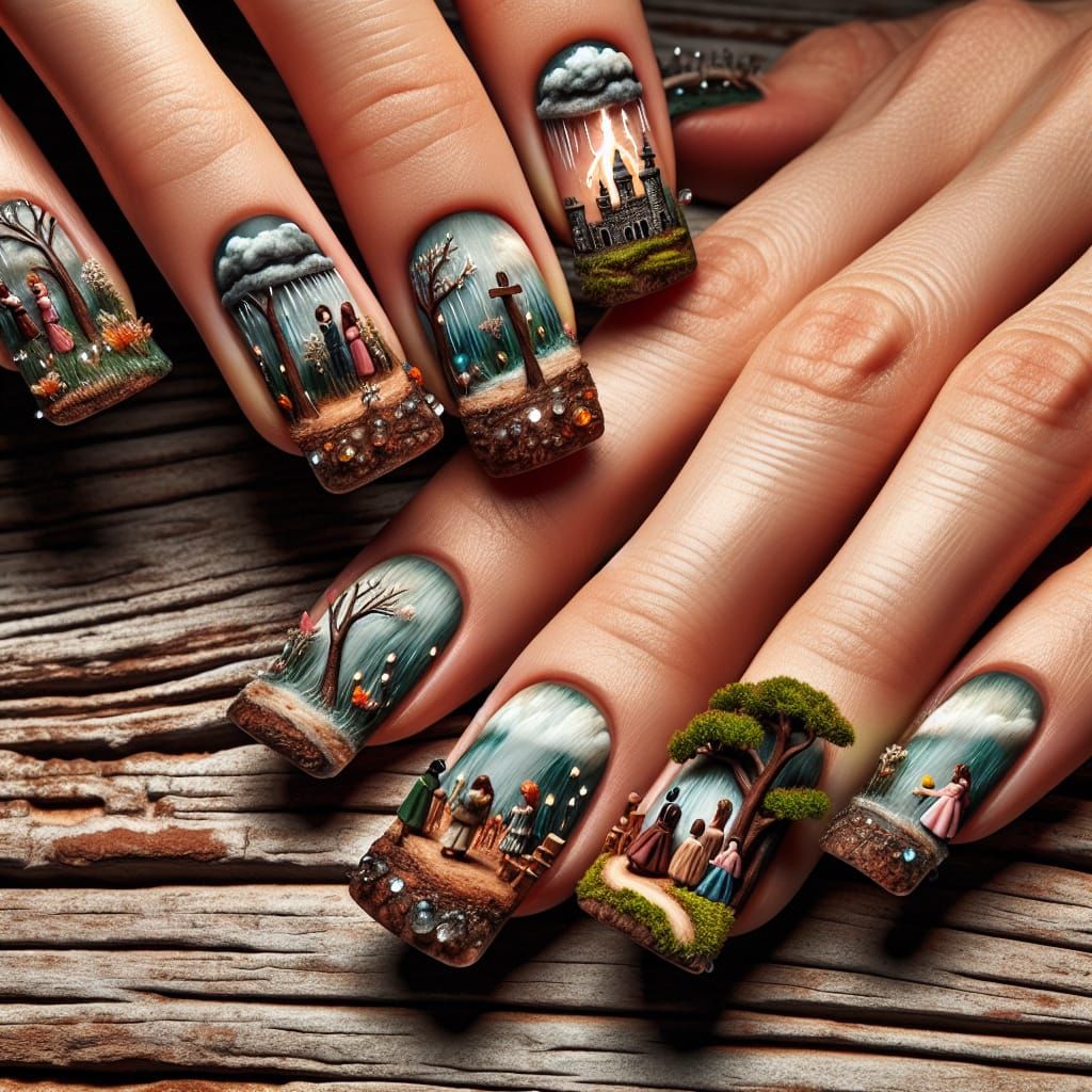 Miniature Feudal Europe Nail Art Scene