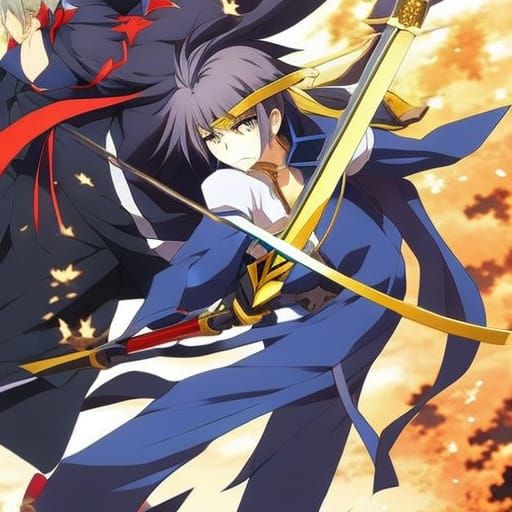 Anime Battle Scene in Japanese Manga Style