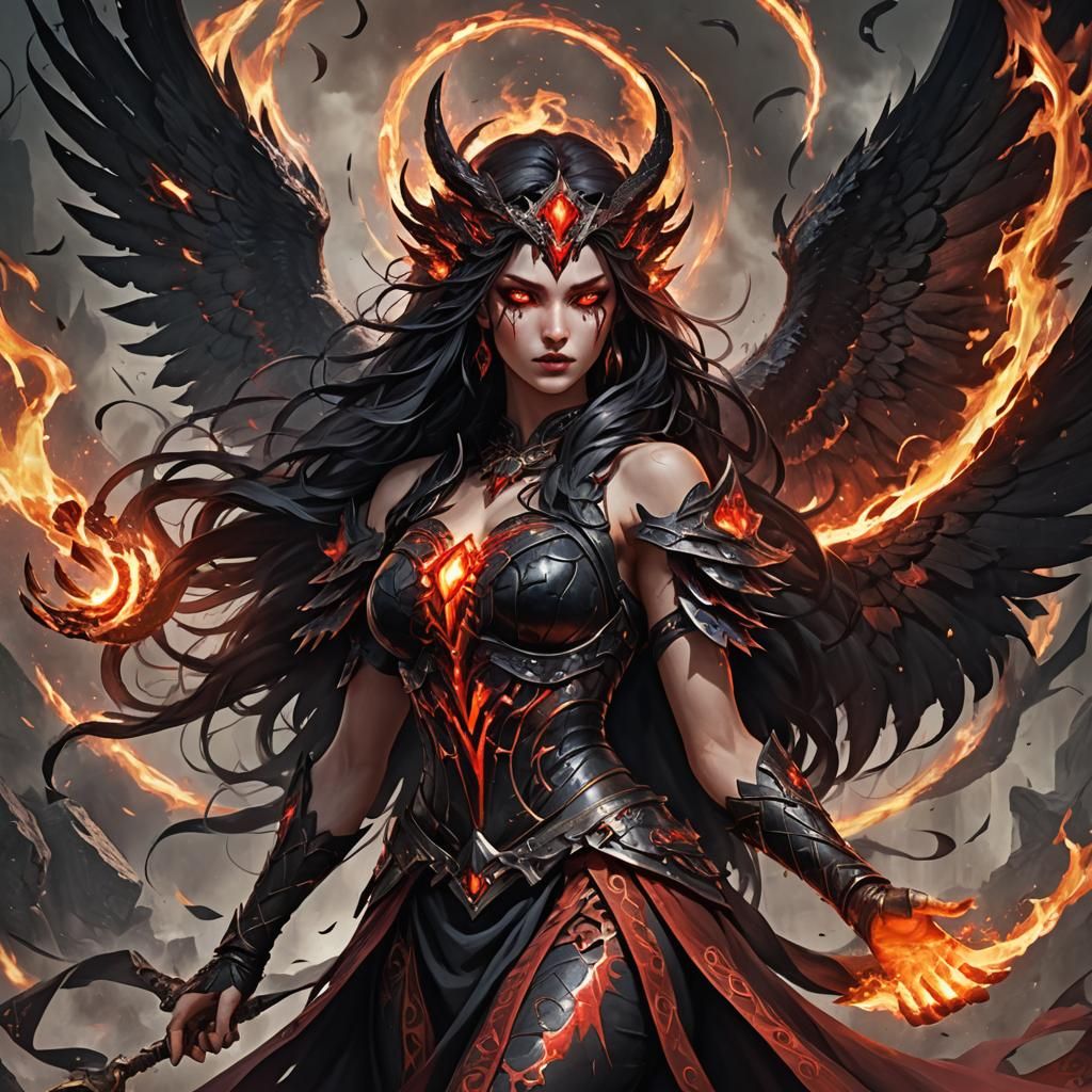 Goddess of Destruction: Nyxara in Detailed Matte Painting