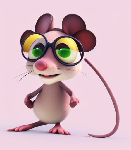 Cute Mouse Character in Pixar Disney Style