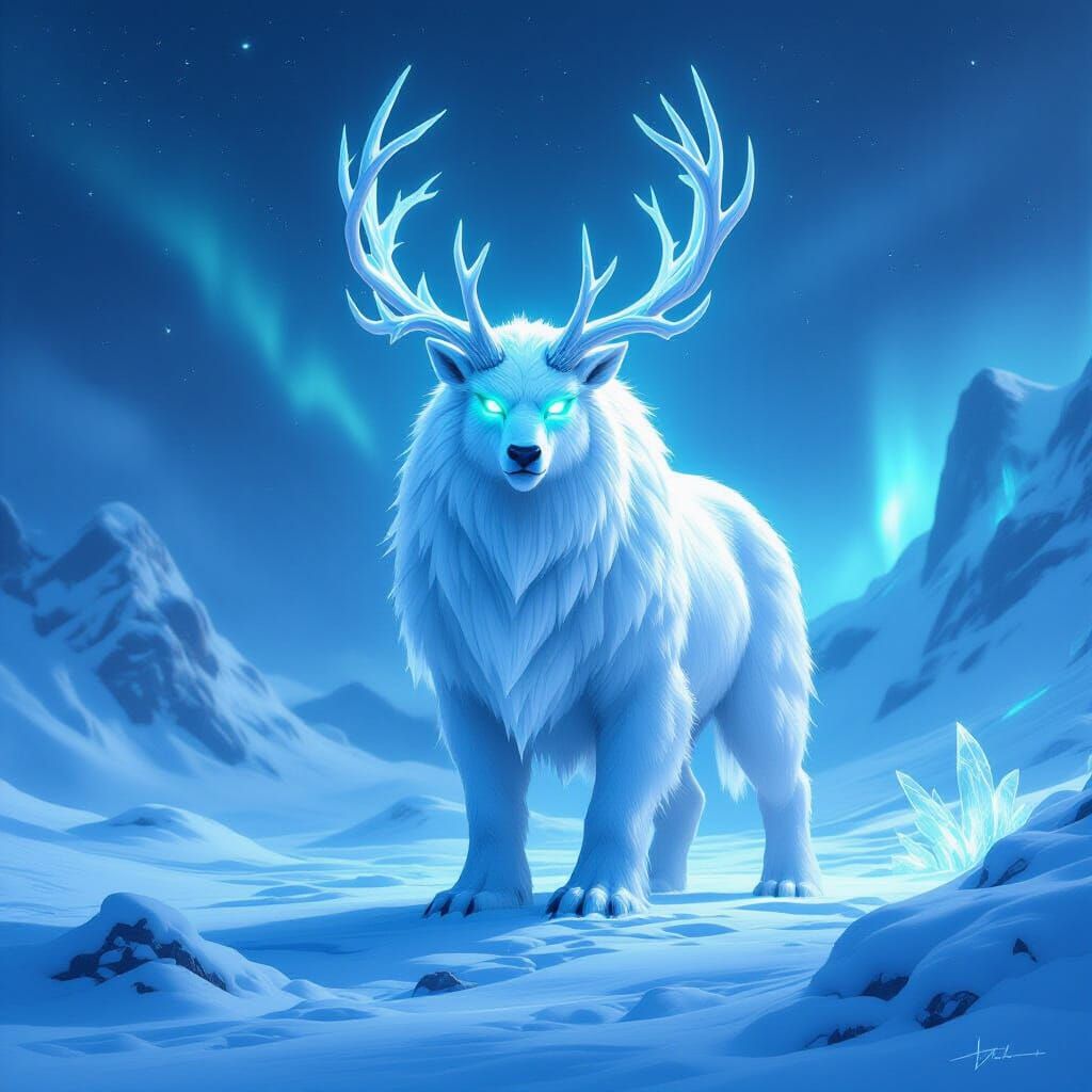 Majestic Snow Beast on Alien Tundra