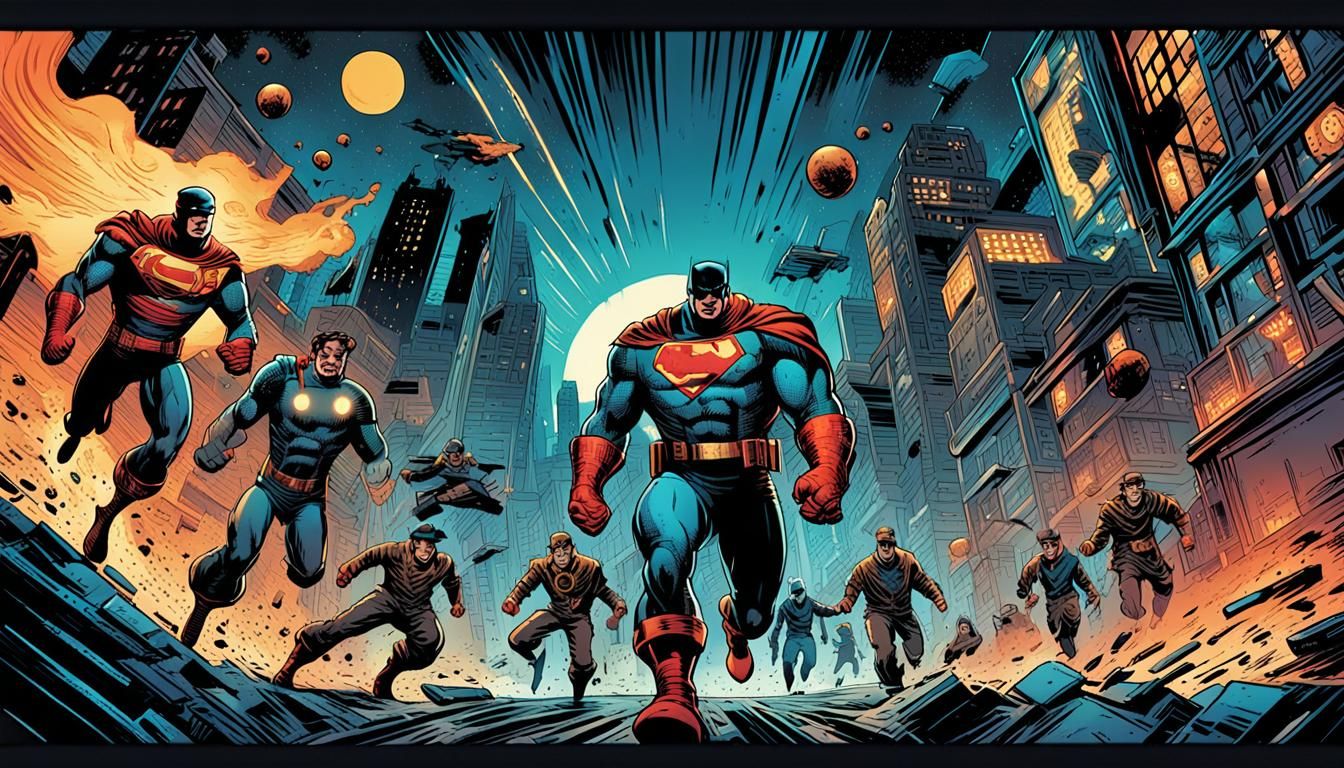 Retro Comic Book Page in Vibrant, Bold Colors