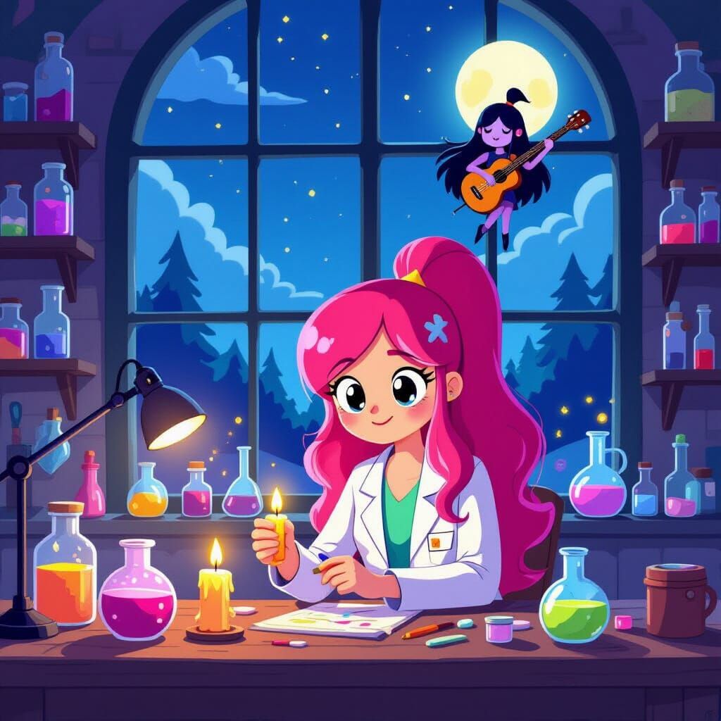 Princess Bubblegum Crafts Glowing Candles with Marceline Out...