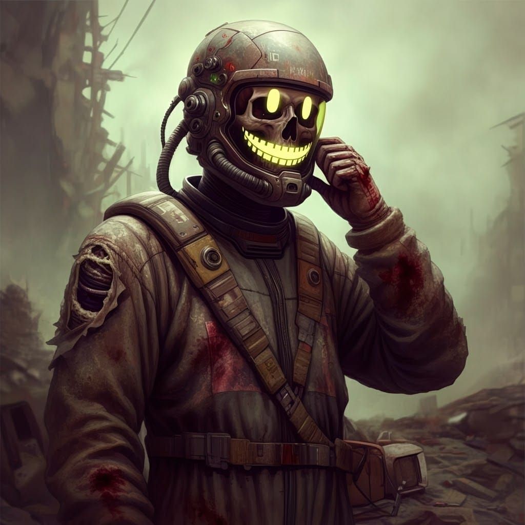 Post-Apocalyptic Figure Reveals Pixelated Grin