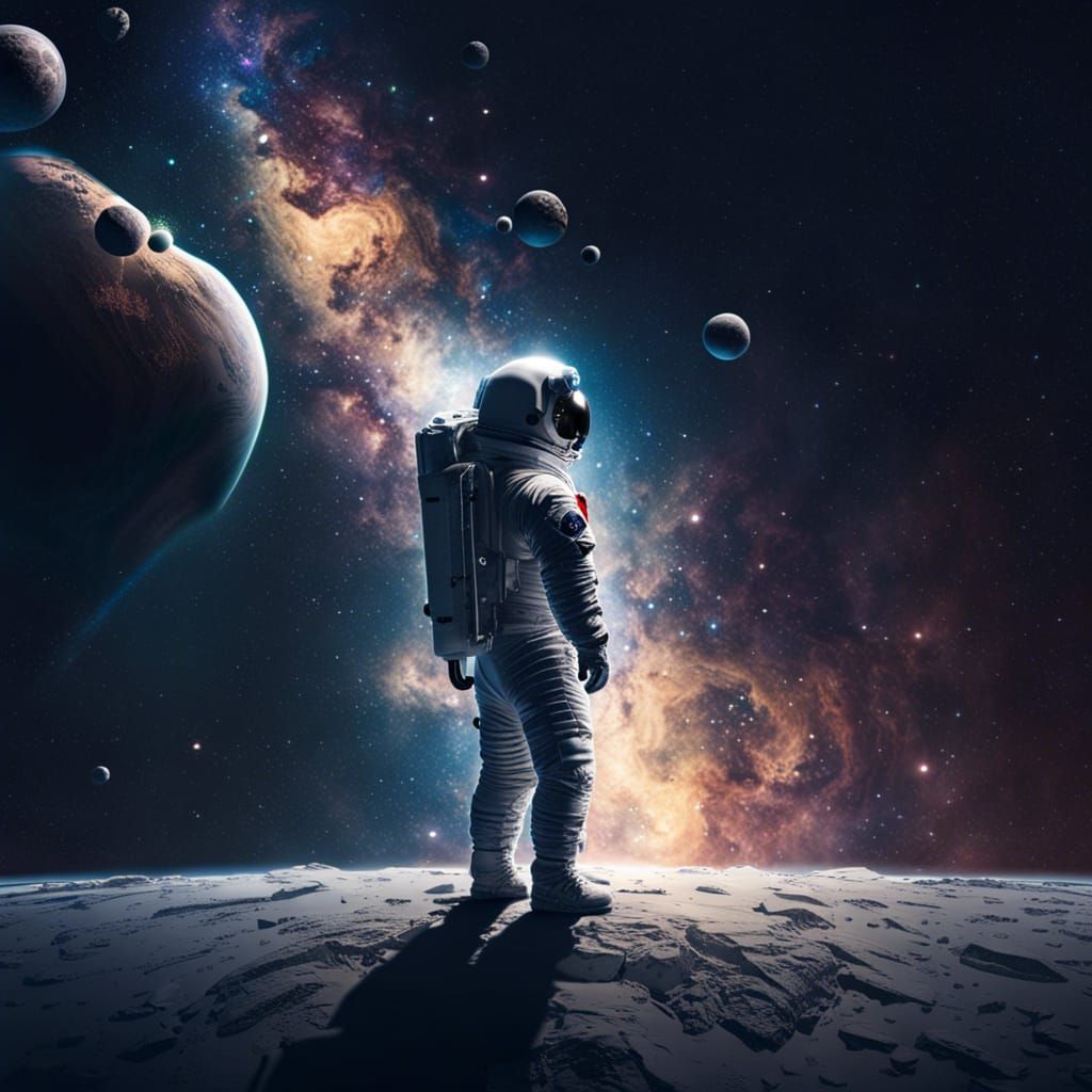 Astronaut at the Edge of the Universe