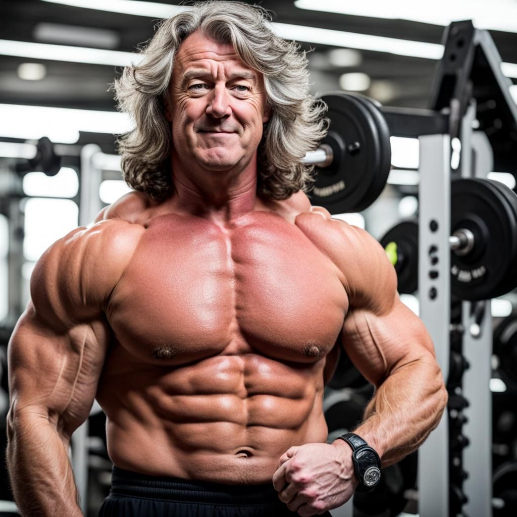 Muscular Bodybuilder Posing