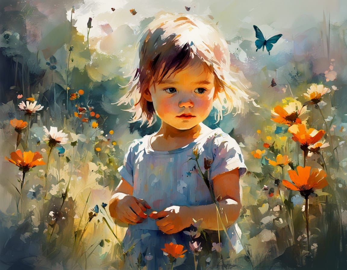 Whimsical Morning Scene in Vibrant Colors