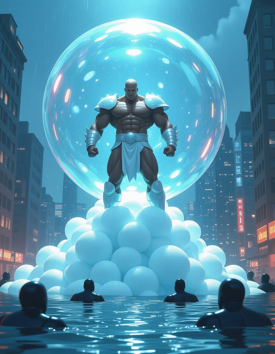 Bubblewrath: Hyper-Muscular Supervillain in Flooded Metropol...