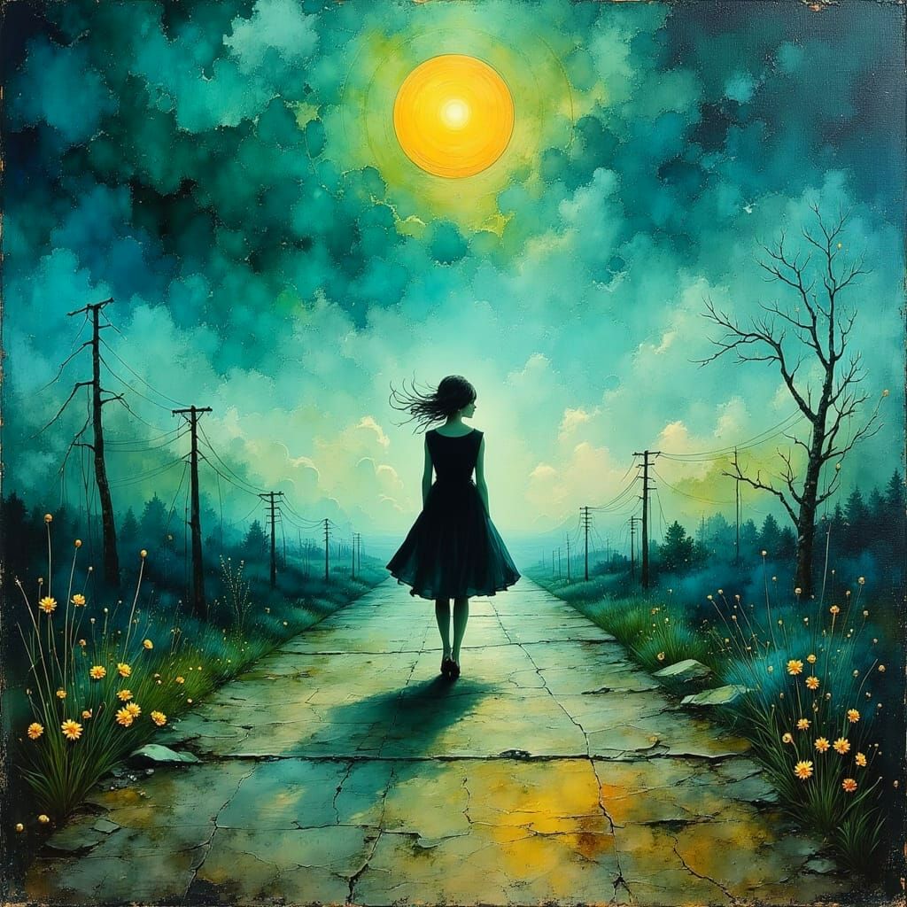 Textured Abstract Painting in Deep Jewel Tones