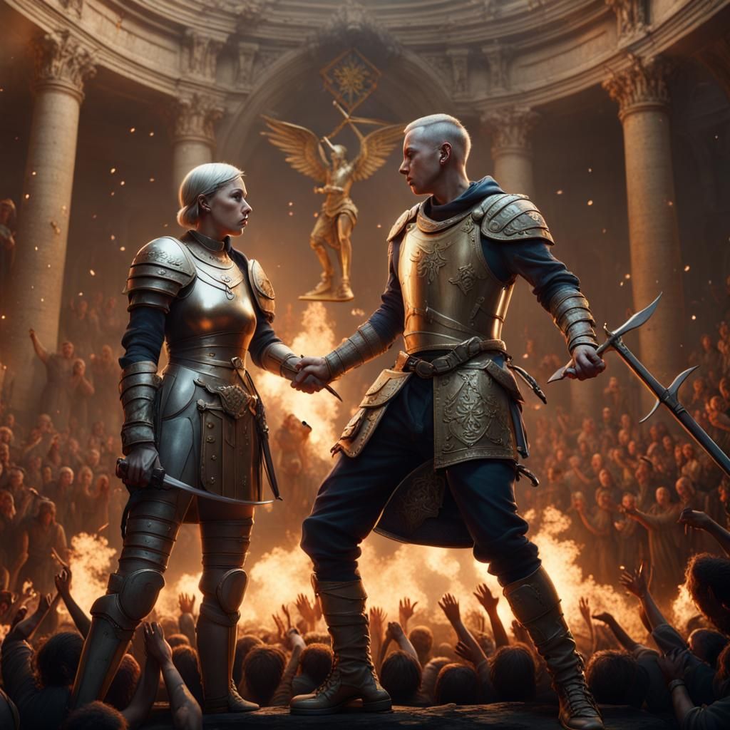 Joan of Arc and Eminem Rap Battle Art