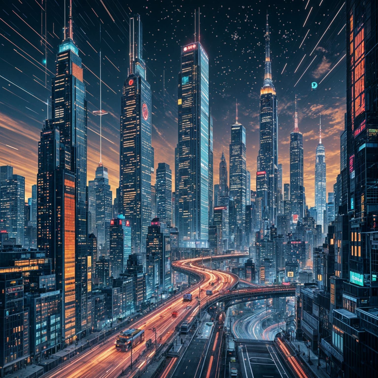 Vibrant Pop Art Cityscape: A Dynamic AI Vision