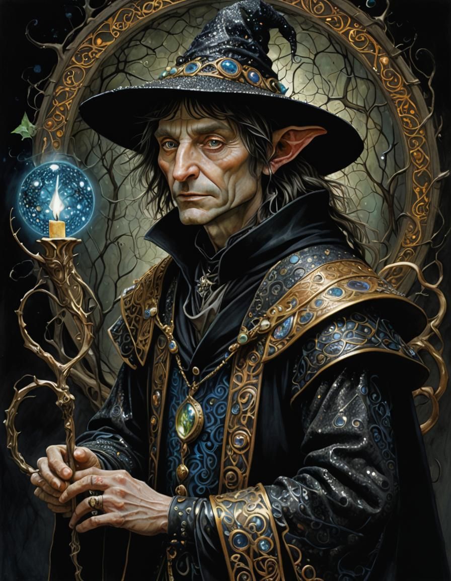 Surreal Mage Portrait in Vivid Colors