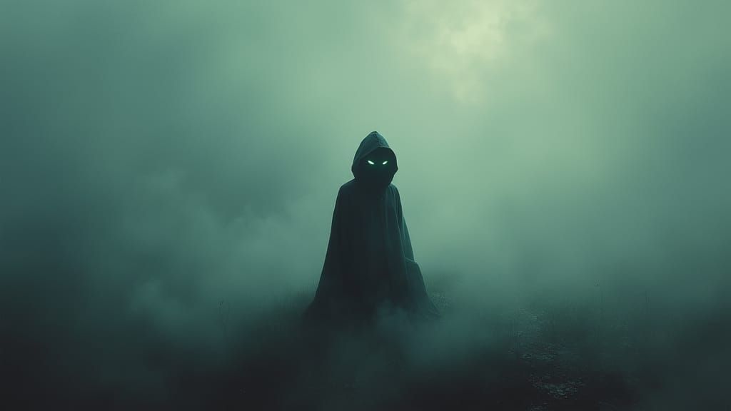 Invisible Figure in Ethereal Landscape